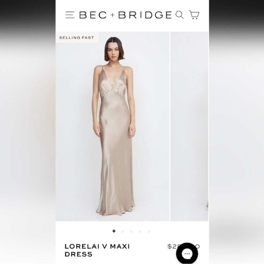 Bec & Bridge maxi dress, size US 4, color smoke